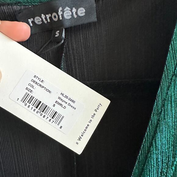 RETROFETE Wayne Metallic Jersey Maxi Wrap Dress New Size Small - Picture 3 of 9